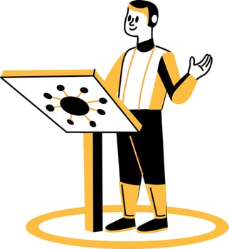 Hand drawn illustration of an ai scientist vector