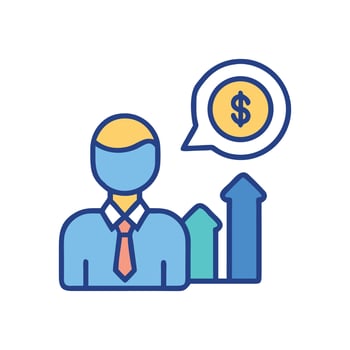 Financial Growth Investor with rising profit arrow graph vector