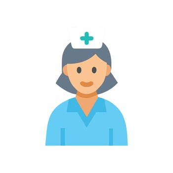 Flat illustration of a smiling nurse icon vector