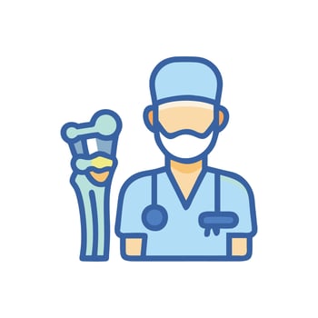 Surgeon Holding Femur Model Orthopedic Doctor Illustration vector