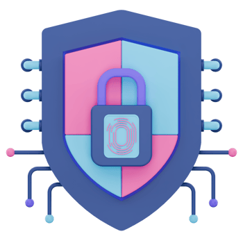 3D Cybersecurity Shield png