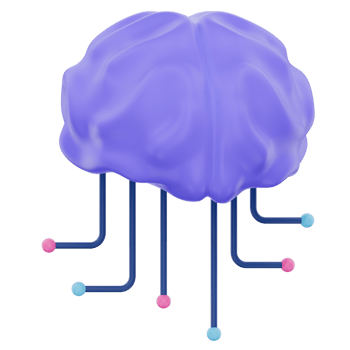 3D Neural Network Brain png