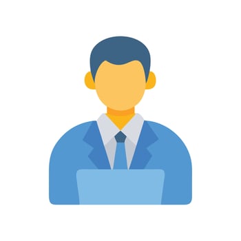 Businessman Icon with Suit, Tie, and Faceless Head vector