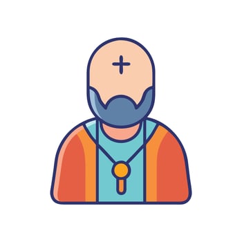 Cartoon priest or religious figure icon illustration vector