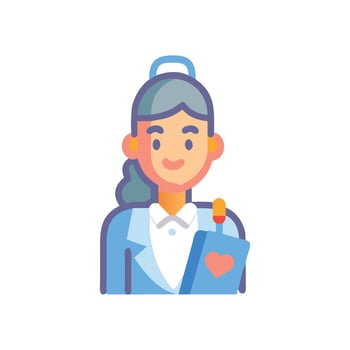 Female Doctor Cartoon Icon, Health Care Professional Avatar vector