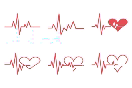 Medical and Love Themed Heartbeat Illustrations vector