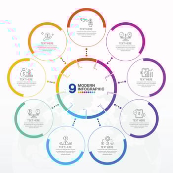 Infographic 9 step and icons. vector
