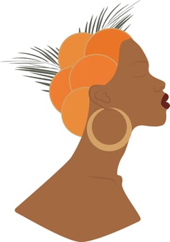 Abstract female shapes and silhouettes illustration. Fruits and leaves artistic art composition vector