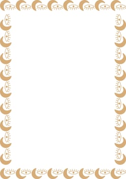 Mystic eye with moon frame. Ramadan template. celestial witchcraft eye on white background vector