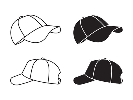 Sportswear and fashion icon set for headwear design vector
