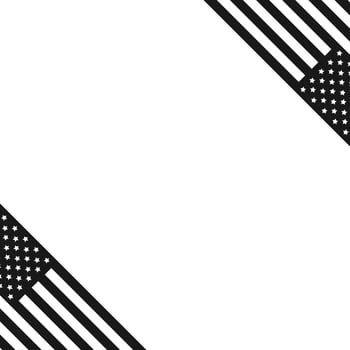 American flag on white background illustration vector