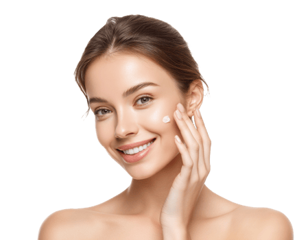 Smooth skin care routine with moisturizer for healthy glow png