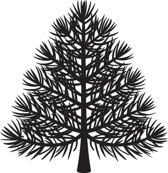 Pine Tree Silhouette Illustration for Nature and Forest Themes vector