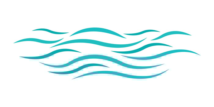 Decorative border with blue and green waves vector