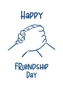 A illustration capturing a friendly handshake in a sketch style. This artwork symbolizes trust and camaraderie, perfectly embodying the spirit of Friendship Day vector