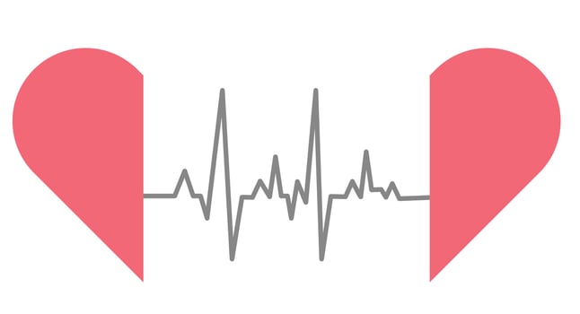 Love on the pulse. Heartbeat Symbols of love. Abstract symbols of love. vector