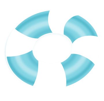 Cute swimming rubber hoop in blue and white tones. png