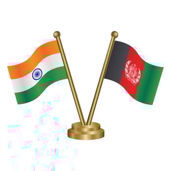 India and Afghanistan table flag relation. vector