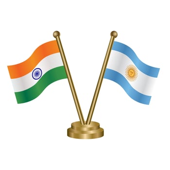 India and Argentina table flag relation. vector