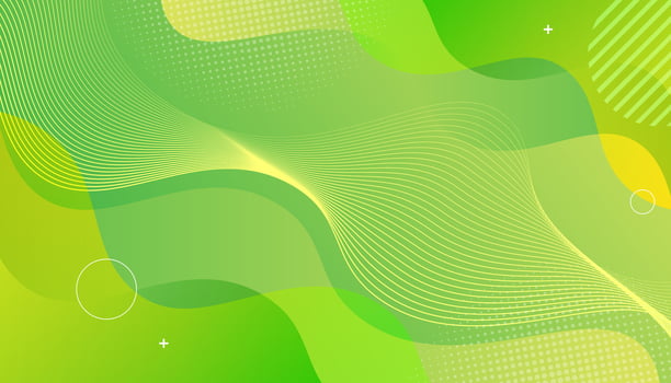 Green abstract background with wavy lines and waves. illustration. vector