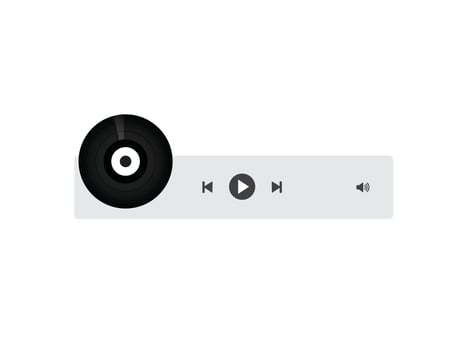 Minimal Vinyl Record Music Player UI with Play Controls vector