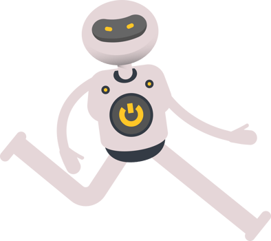 White Robot Character Walking png