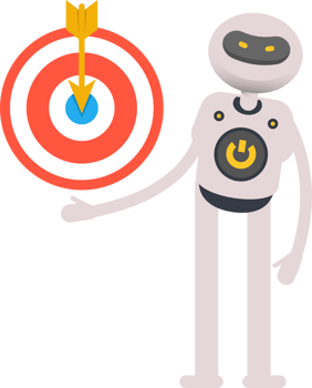 White Robot Character Holding Dart png