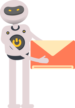 White Robot Character Holding Mail png