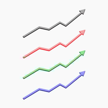 3d business growth arrow sign elements. vector