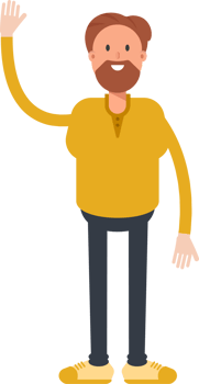 Old Beard Man Character Greeting png