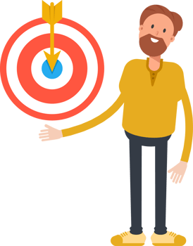 Old Beard Man Character Holding Dart png
