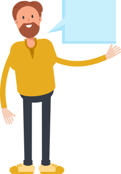 Old Beard Man Character and Speech Bubble png