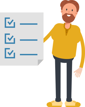 Old Beard Man Character and Check List Document png