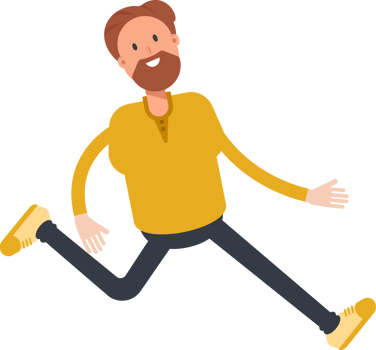 Old Beard Man Character Walking png