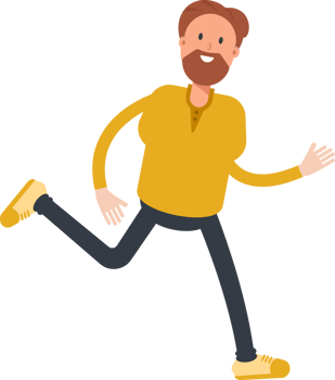 Old Beard Man Character Running png