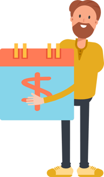 Old Beard Man Character and Payment Date Calendar png