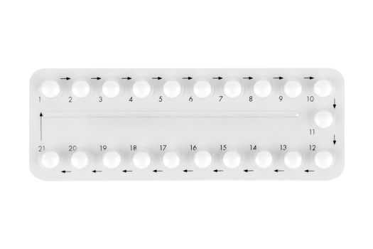 white hormonal pills isolated png