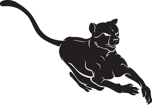 Fast Cheetah Front Silhouette vector