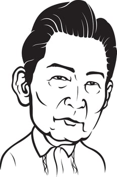 Asian Man Politician Cartoon Style vector