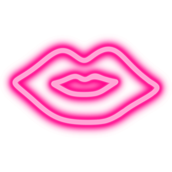 Kiss mark LED neon light. Red lips LED lamp. Lamp wall png