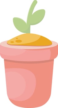Small Potted Green Plant vector