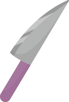 Chef's Knife with Purple Handle vector