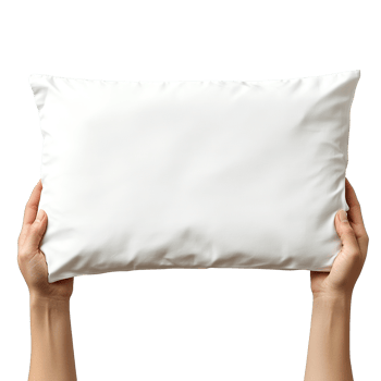 Human Hands Holding Clean White Rectangular Pillow Isolated on Transparent Background png