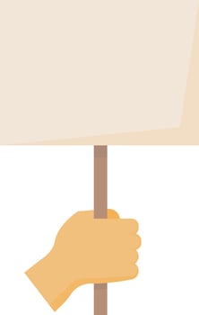 Hand Holding Blank Sign vector