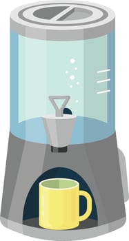 Water Dispenser with Cup vector