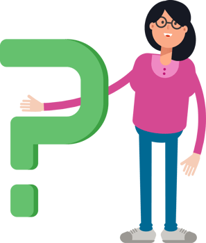Geek Woman Character and Question Mark png