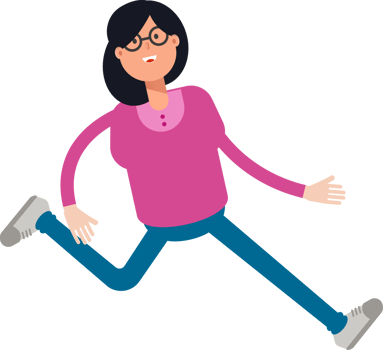 Geek Woman Character Walking png