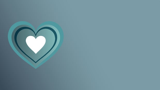 A heart shaped logo on a blue background vector