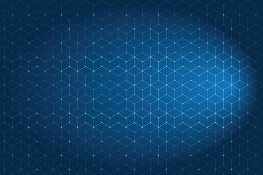 Blue background, light, hexagon Blue pastel medical and tech background with hexagon pattern and bright sparkles. Realistic abstract bg with science technology design. vector