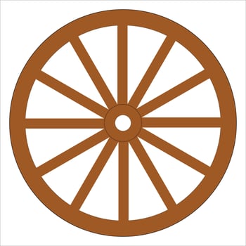 Wooden wheel Illustration.wheel icon vector